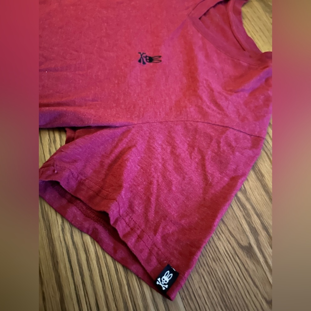 Psycho Bunny T-Shirt Mens‎ Malton Crimson Embossed Logo V-Neck - Picture 2 of 9